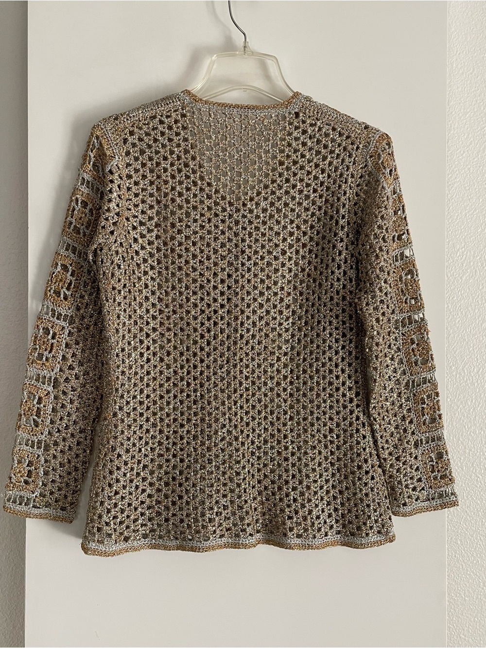 S: Luce Brett Paris Vintage French Designer Cardigan Sweater Gold/Silver - Picture 4 of 10
